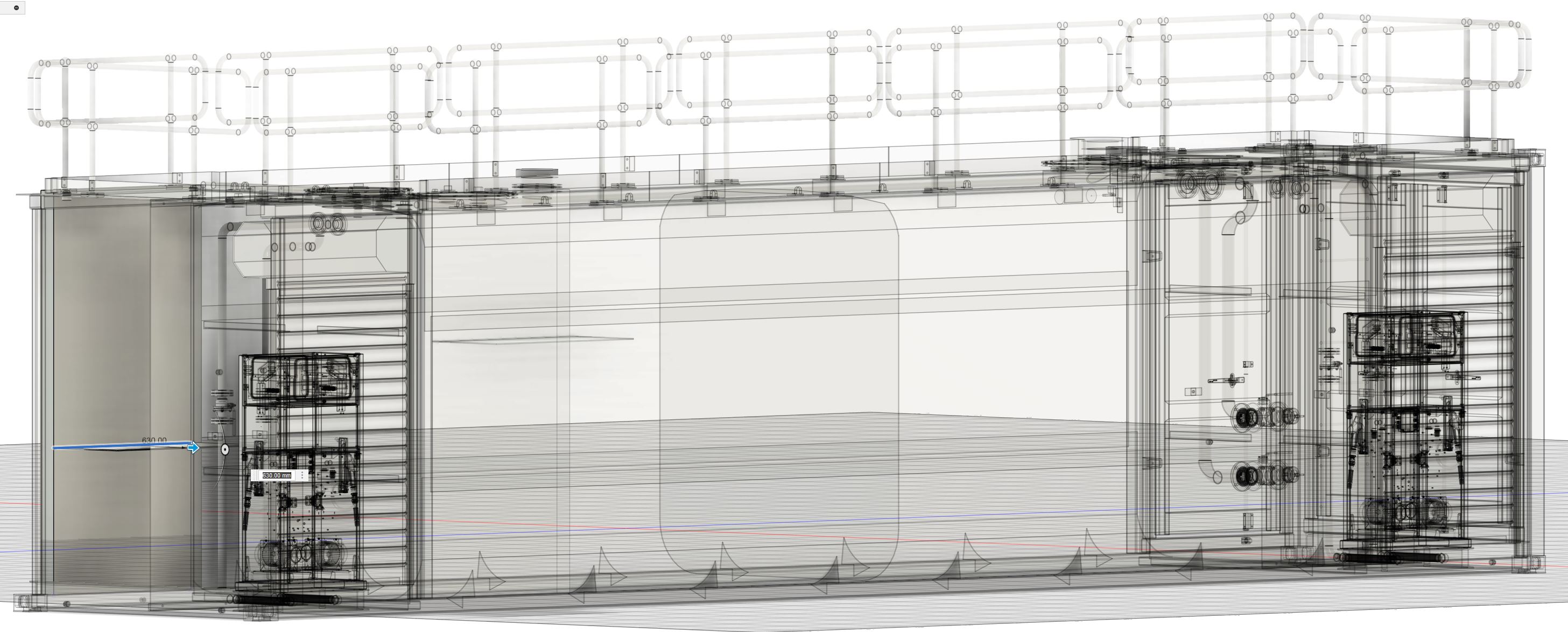 X-ray style view showing internal layout